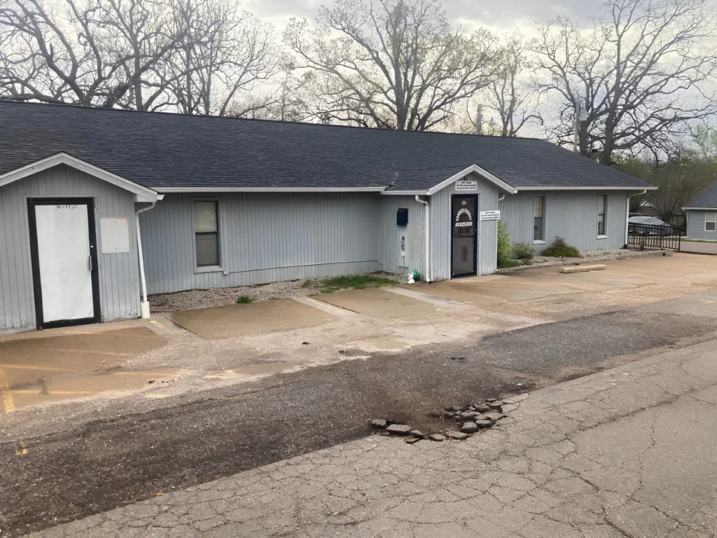 This image is showing a shingle roof installation on a Lake Ozark church building.