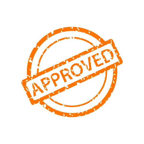 Icon showing an approved construction quality seal.