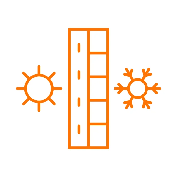 Icon showing siding with superior insulation properties