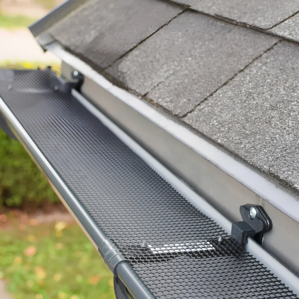 Image showing installed gutter guards for protection.