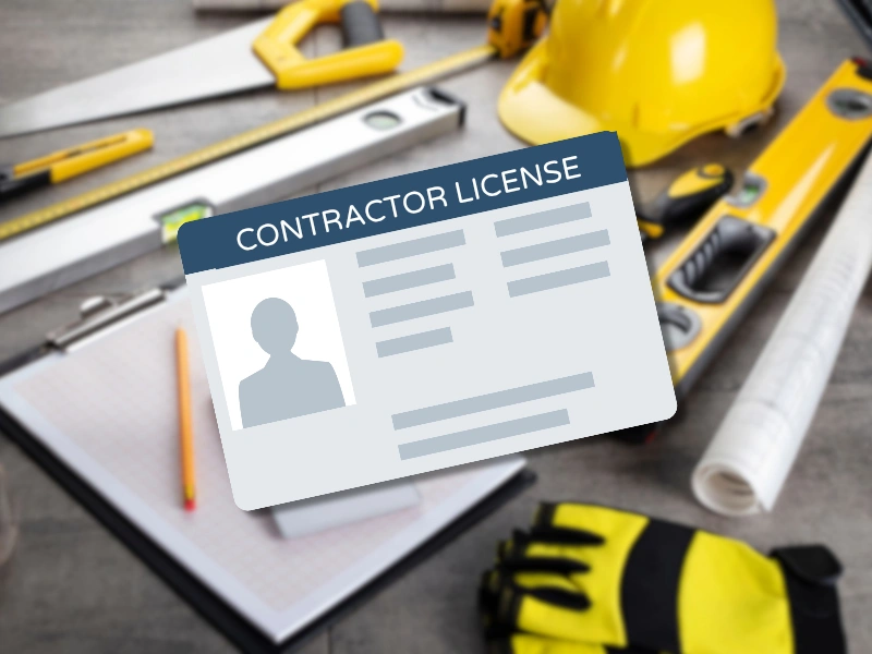Image showing a contractor's license.