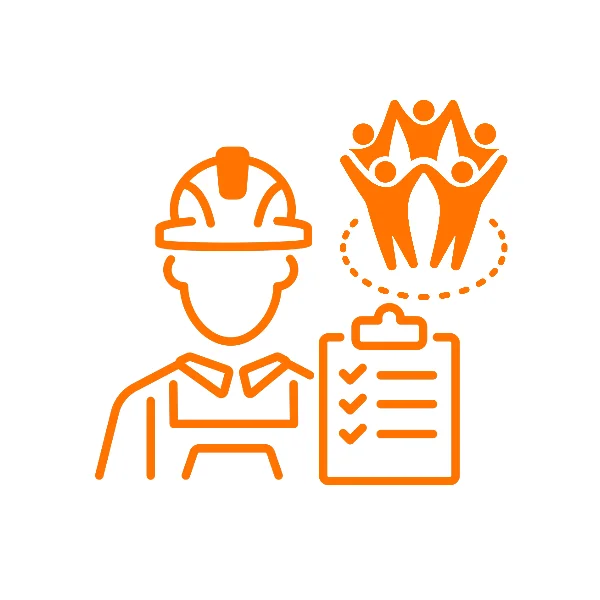 Icon showing a local contractor with a community focus.